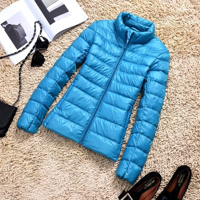 Women's hooded puffer jacket - cozy outerwear