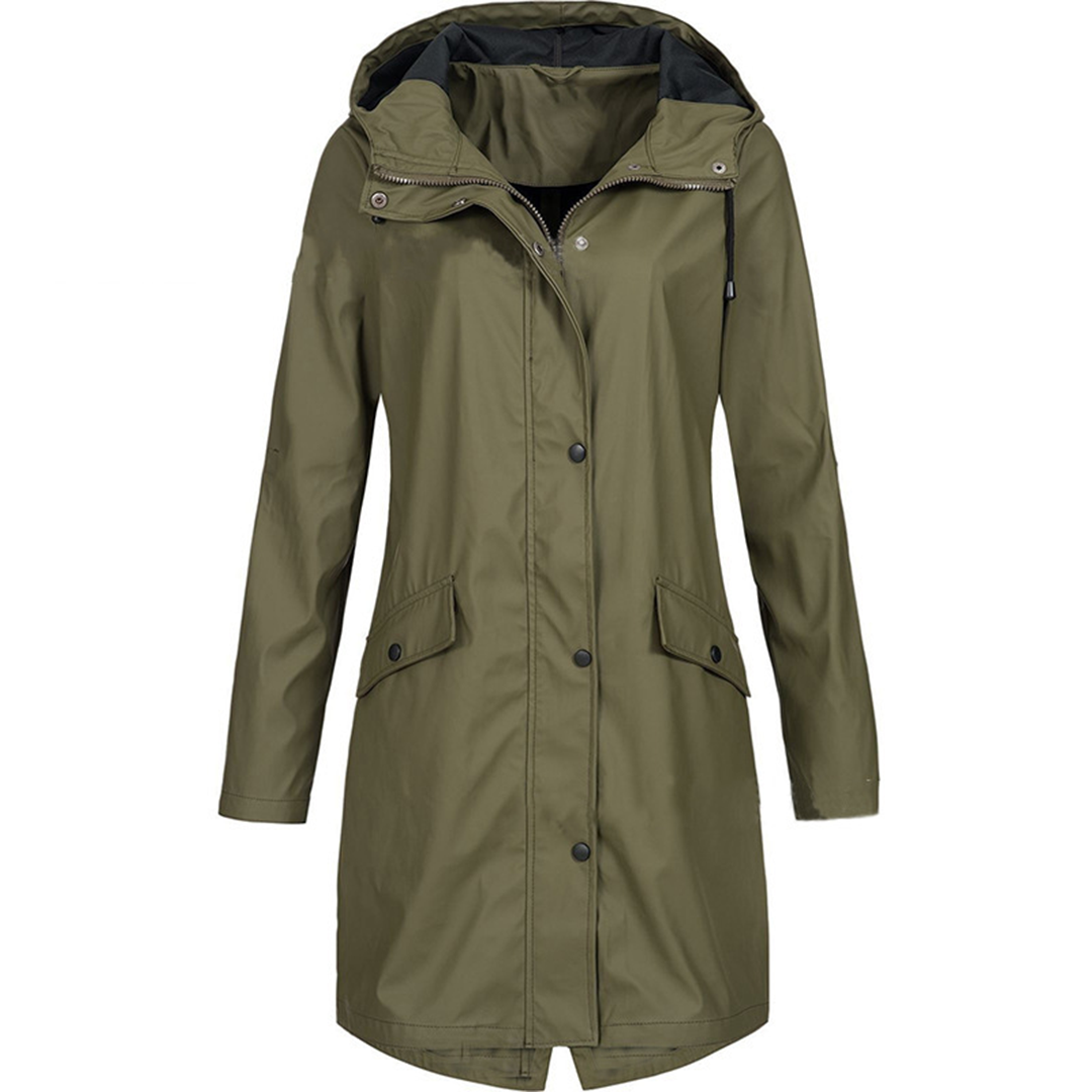 Women's Elegant Waterproof Jacket - Windproof Outerwear