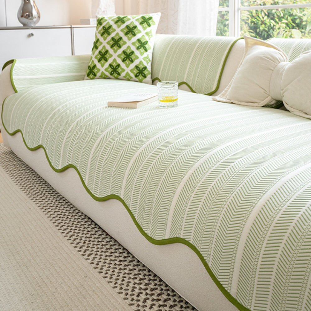 Anti-Slip Sofa Cover - Soft Texture with Wavy Edge