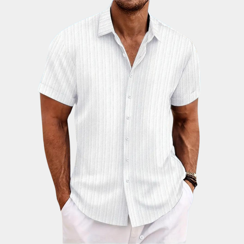 Herren Gestreiftes Hemd - Button-Down mit Kurzarm