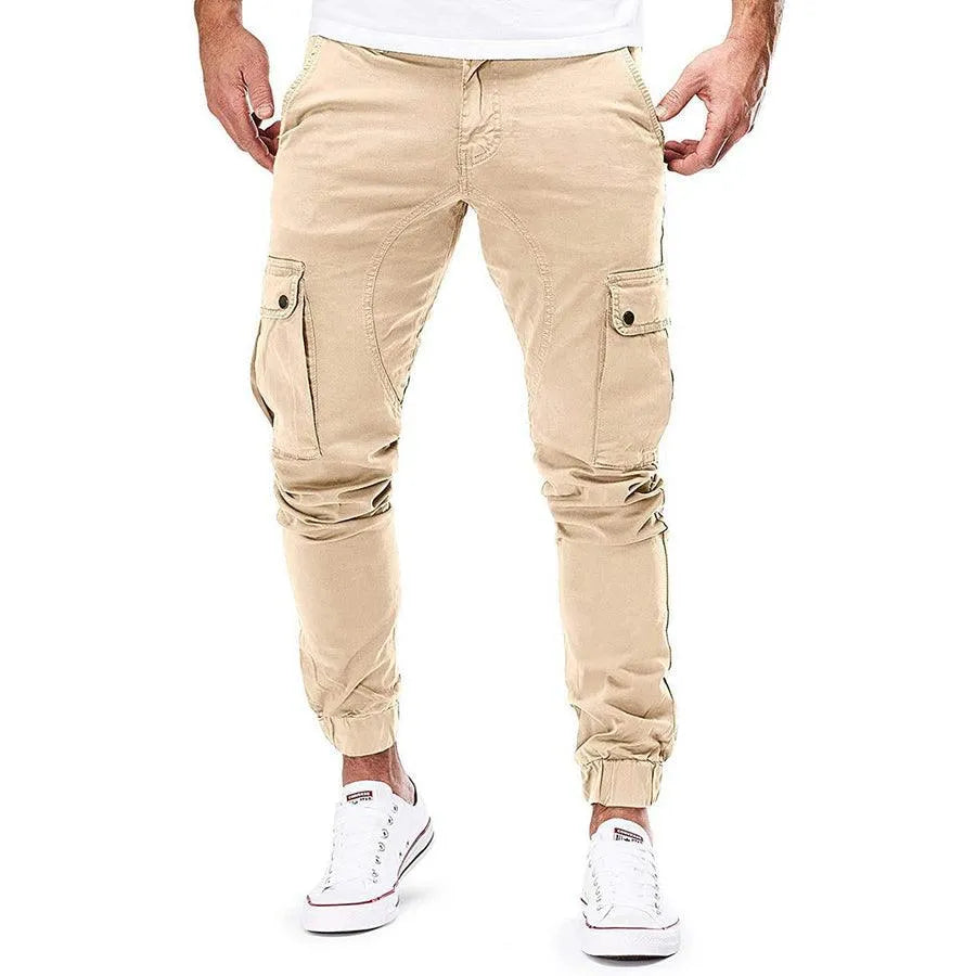 Men's Drawstring Cargo Pants - Slim Fit Jogger Style