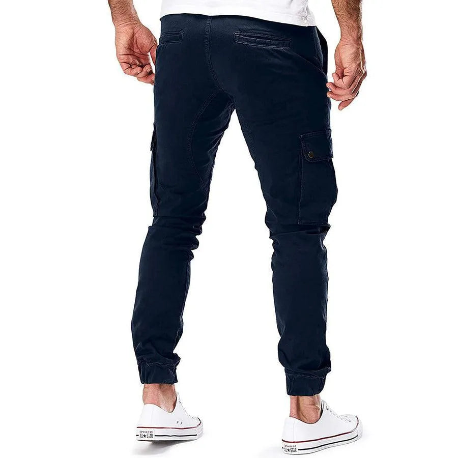 Men's Drawstring Cargo Pants - Slim Fit Jogger Style