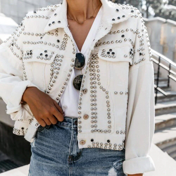 Women's Riveted Jacket - Decorated with Studs