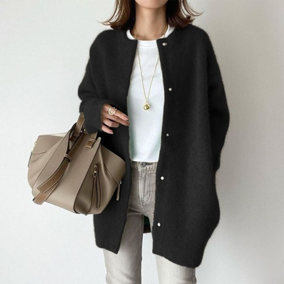 Damen Oversized-Strickjacke – Warme Oberbekleidung