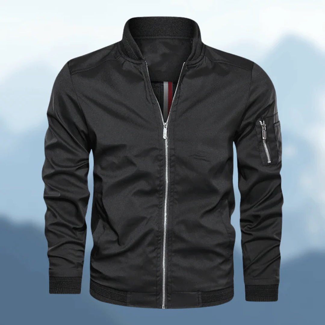 Men's Windproof Bomber Jacket - Zipper & Lightweight Outerwear