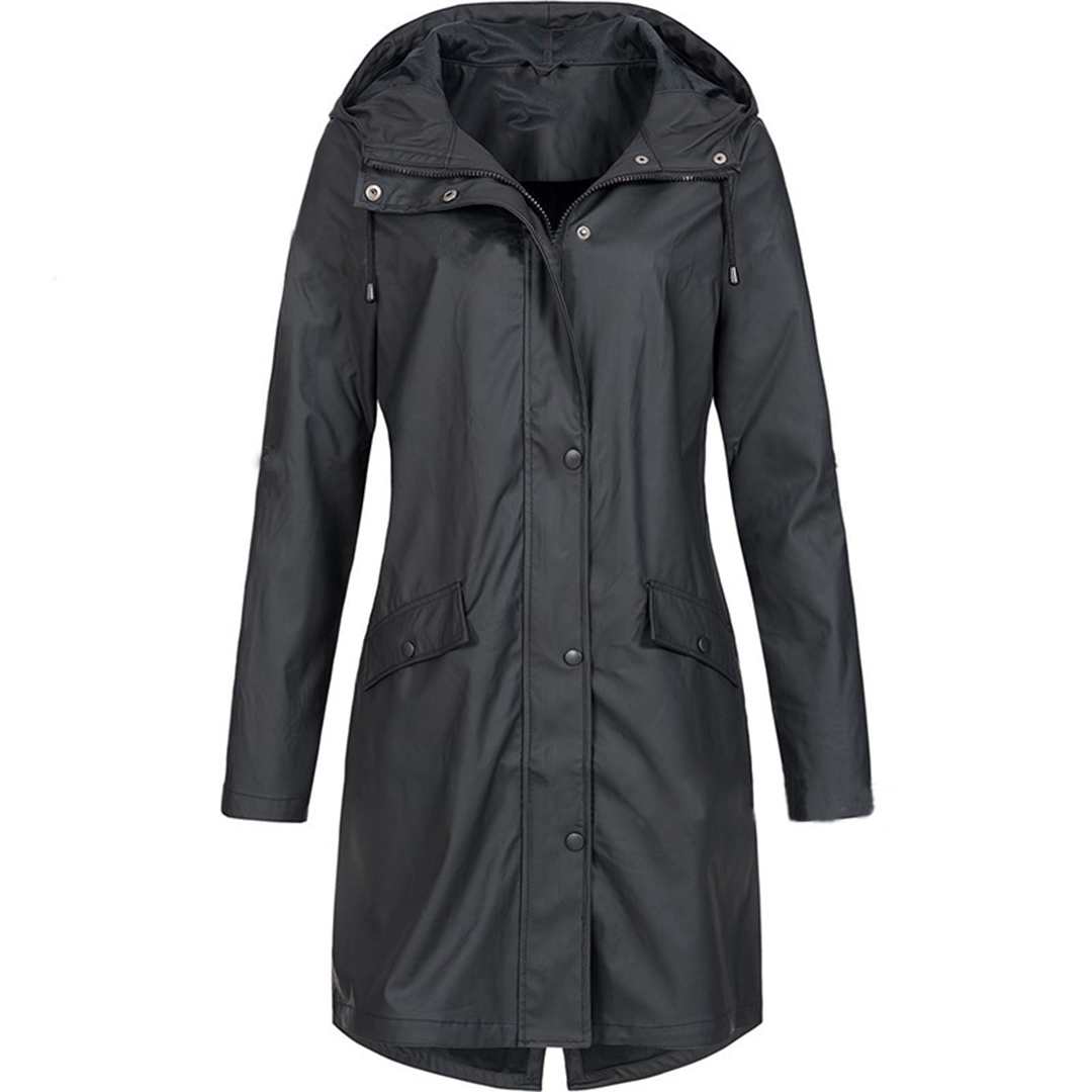 Women's Elegant Waterproof Jacket - Windproof Outerwear