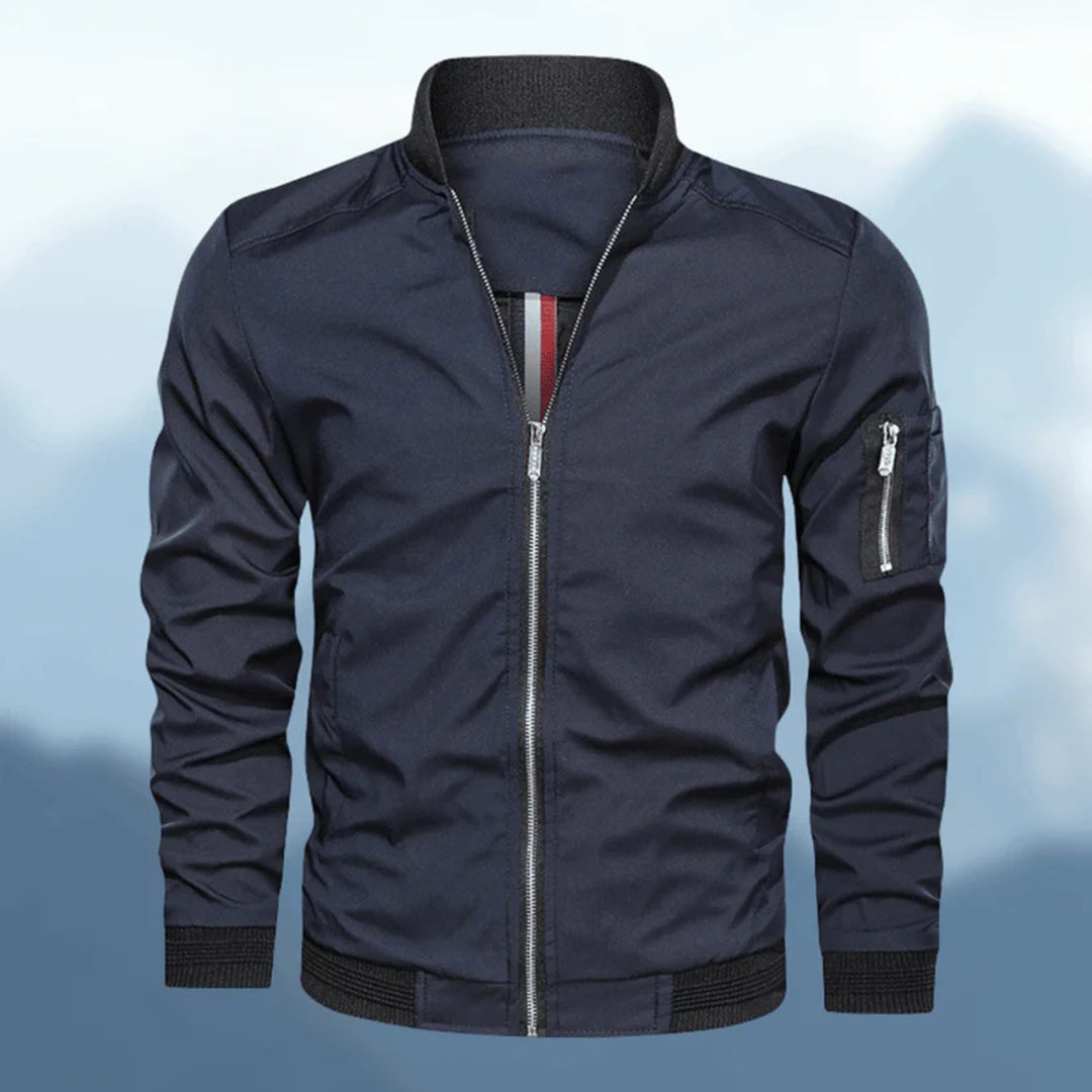 Men's Windproof Bomber Jacket - Zipper & Lightweight Outerwear