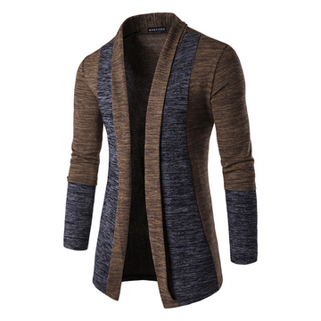 Herren-Zweifarbiger Cardigan - Offene Front Stil