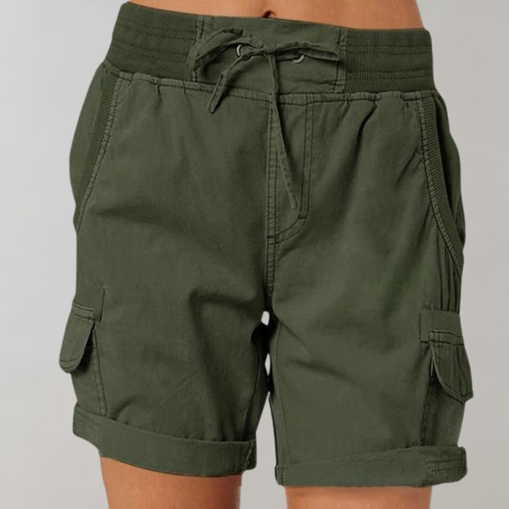 Women's Cargo Shorts - High-Waist & Multi-Pocket