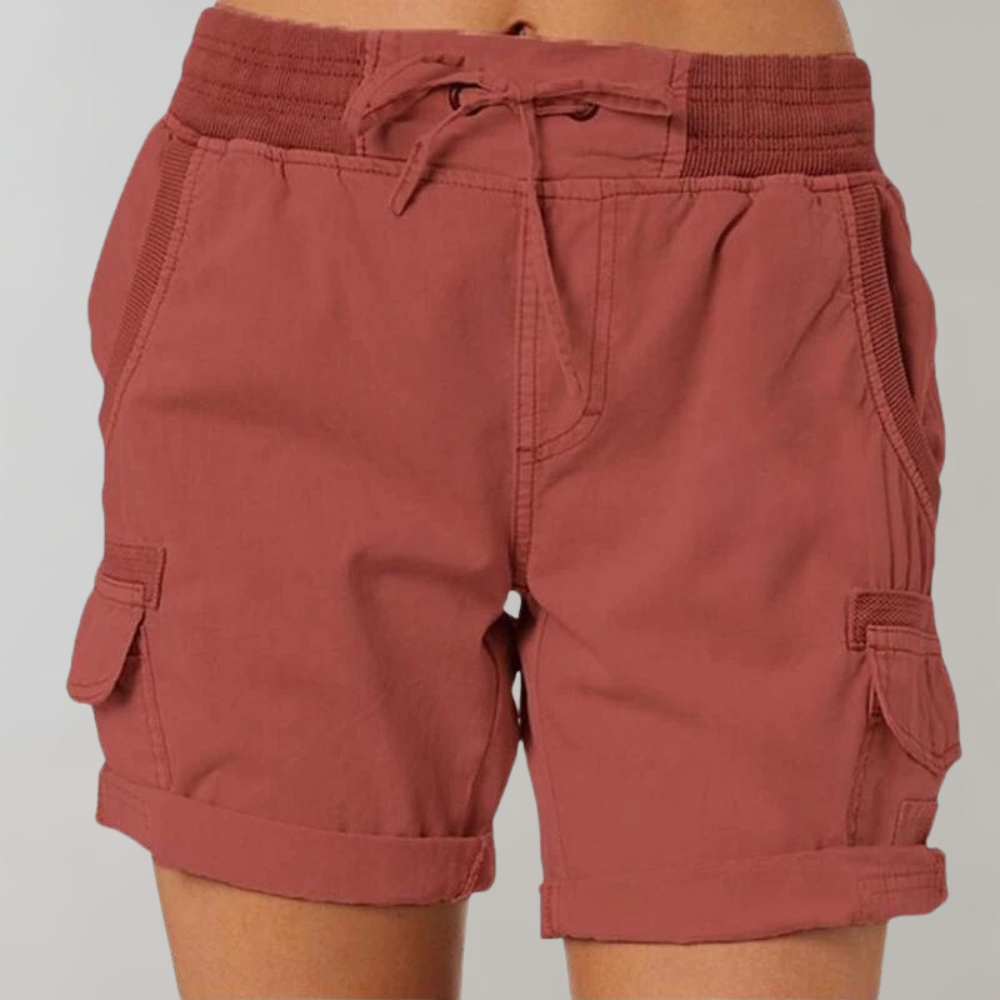 Women's Cargo Shorts - High-Waist & Multi-Pocket