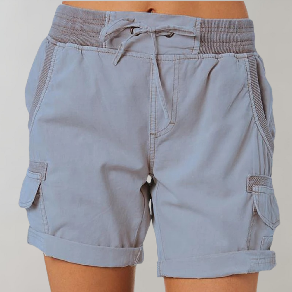 Women's Cargo Shorts - High-Waist & Multi-Pocket