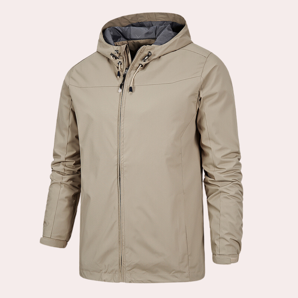 Men's Hooded Windbreaker - Comfortable Relaxed Fit