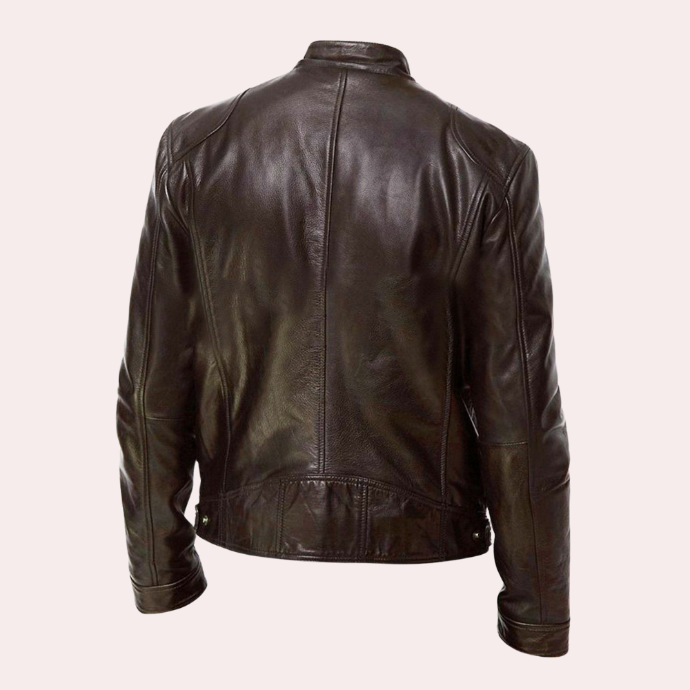 Herren Jacke im Moto-Stil - Hoher Kragen & Reißverschlusstaschen