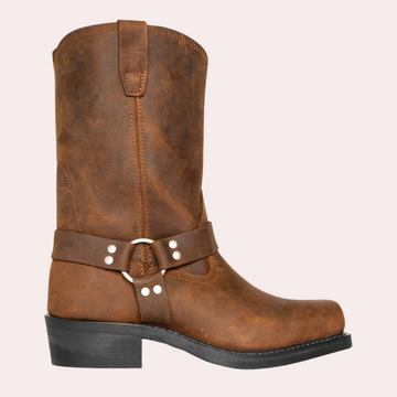 Herren Retro-Cowboystiefel aus Leder – Schnallen-Ritter Stil