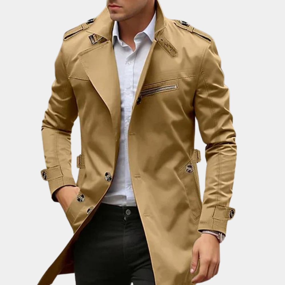 Herren Wasserdichter Trenchcoat – Stilvolle Oberbekleidung