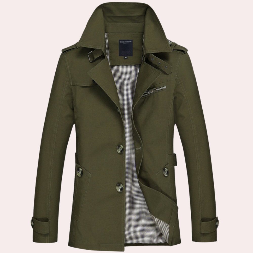 Herren Wasserdichter Trenchcoat – Stilvolle Oberbekleidung