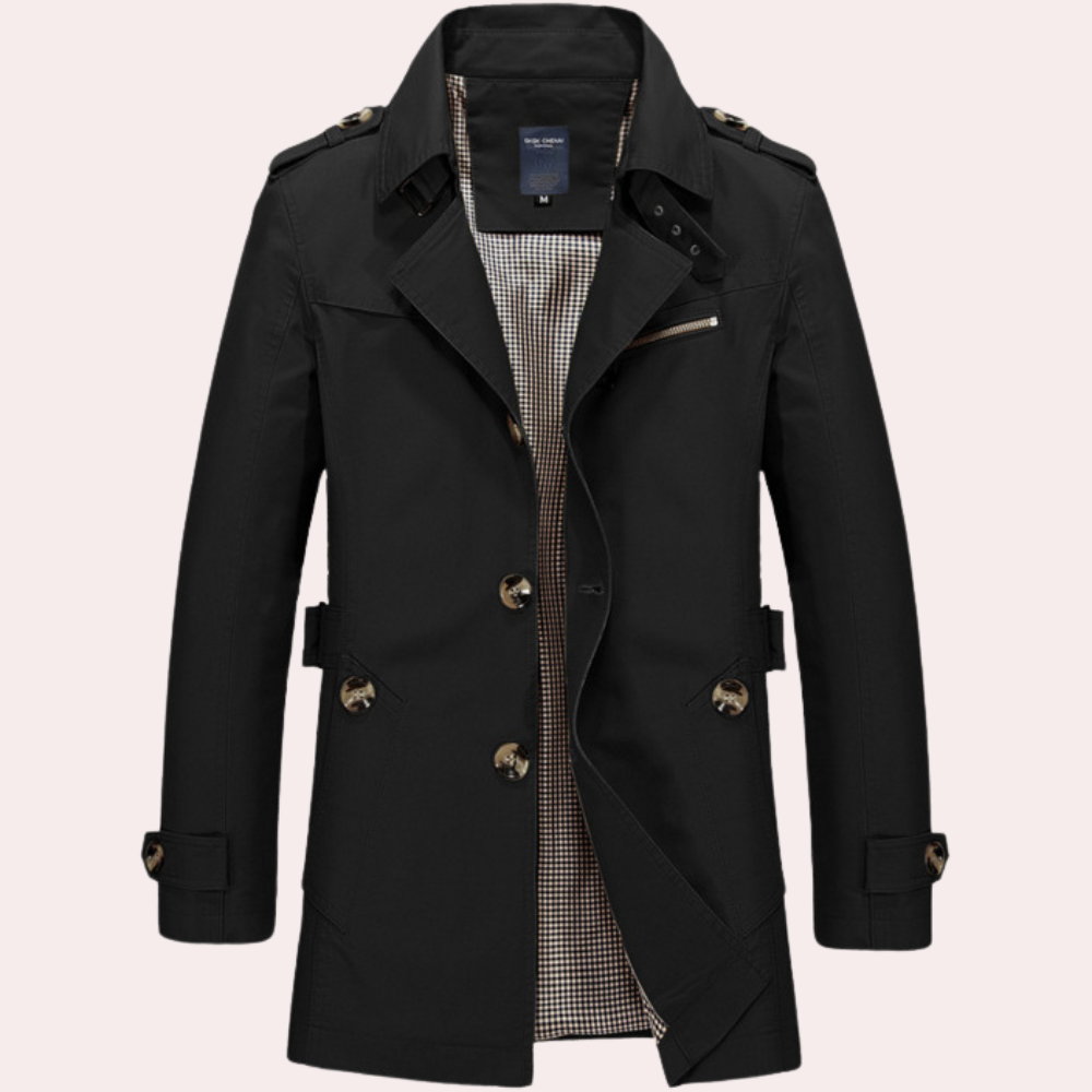 Herren Wasserdichter Trenchcoat – Stilvolle Oberbekleidung