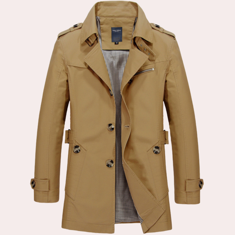 Herren Wasserdichter Trenchcoat – Stilvolle Oberbekleidung