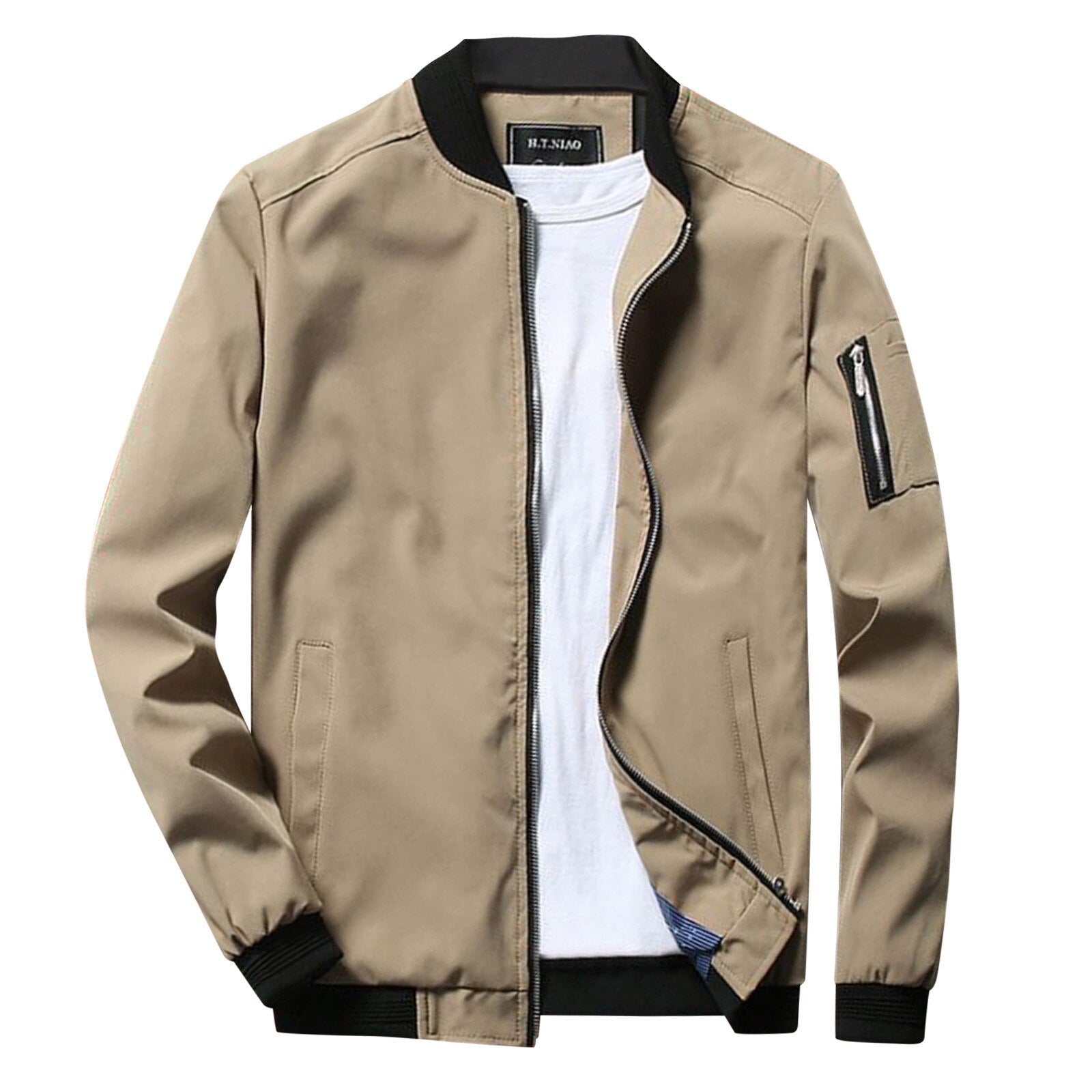Men's Light Bomber Jacket - Zipper Outerwear