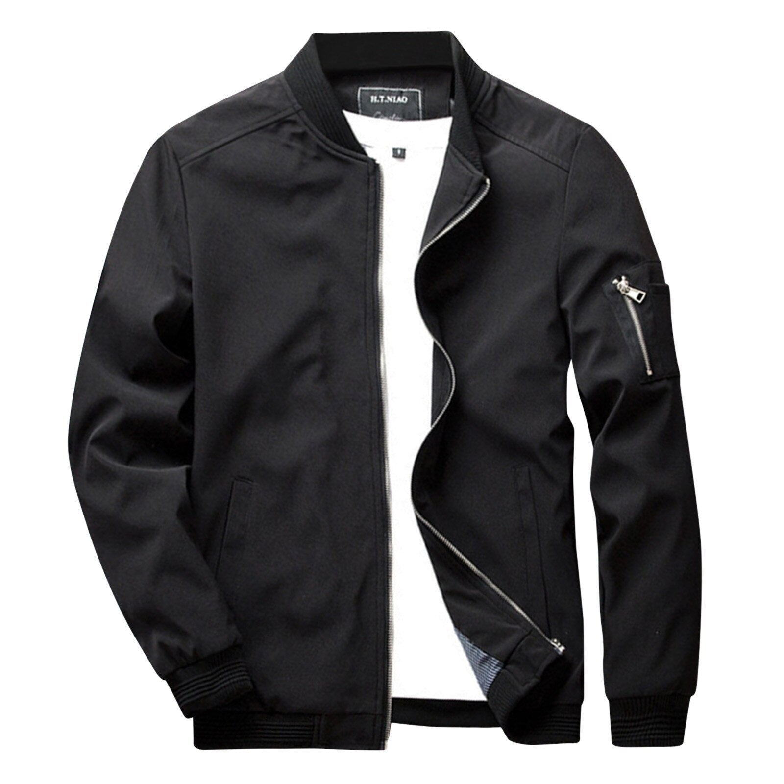 Men's Light Bomber Jacket - Zipper Outerwear