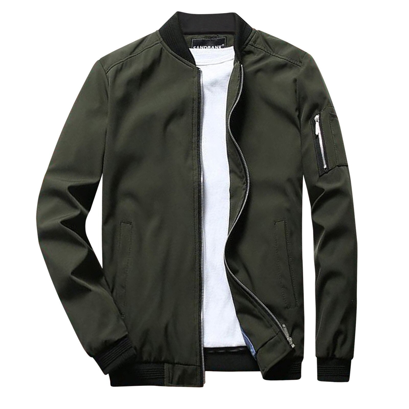 Men's Light Bomber Jacket - Zipper Outerwear