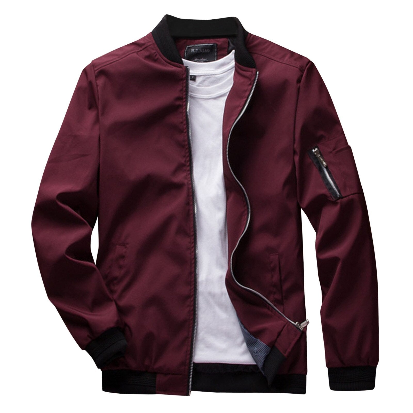 Men's Light Bomber Jacket - Zipper Outerwear