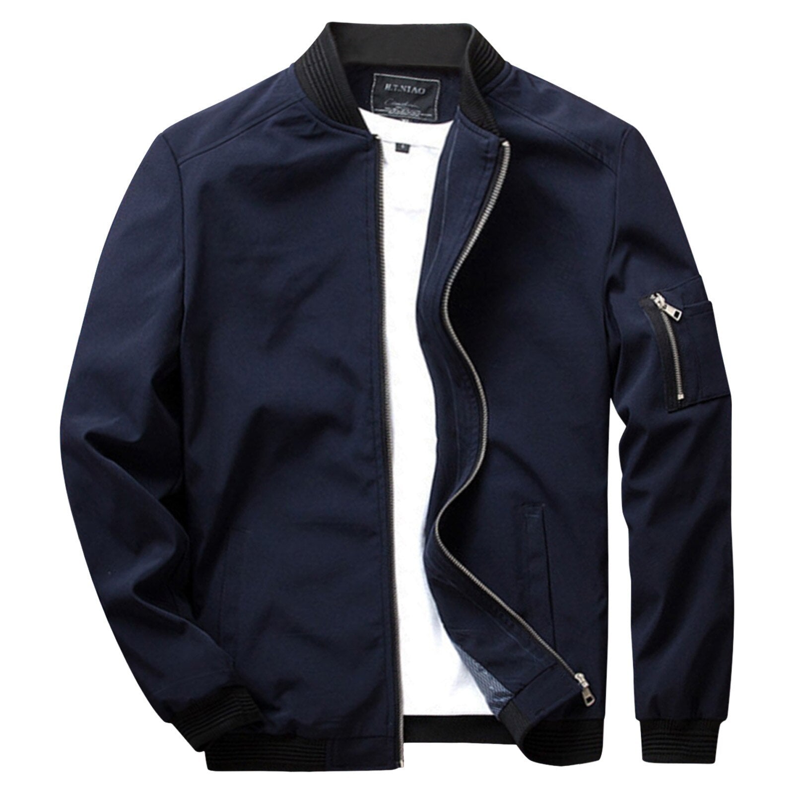 Men's Light Bomber Jacket - Zipper Outerwear