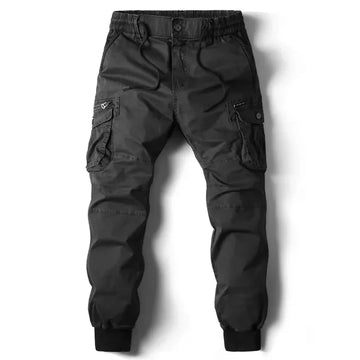 Herren Cargo Jogger Hose - Bündchen Multi-Taschen Hose