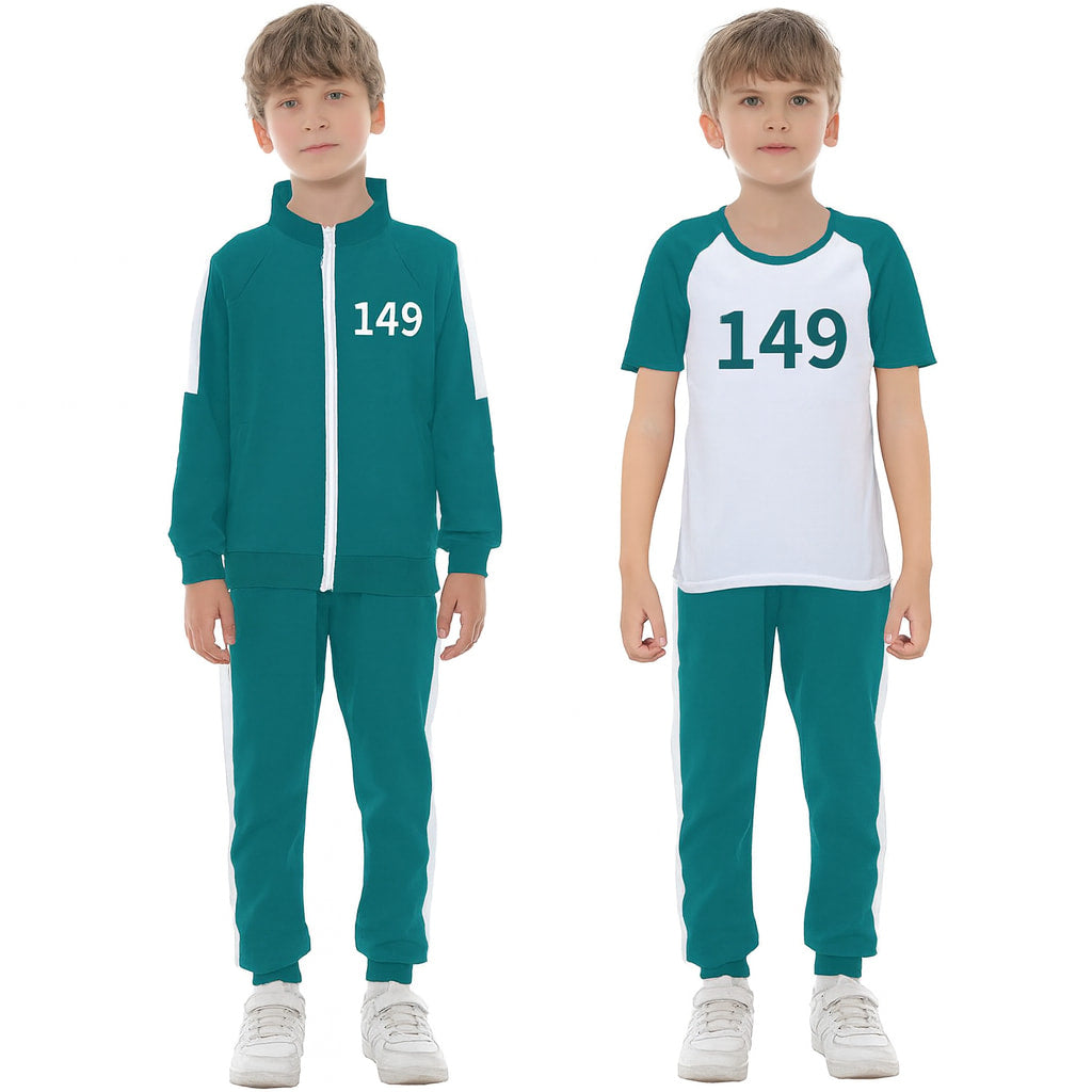 Kinder Halloween Sportanzug Kostüm - Trainingsjacke, T-Shirt und Jogginghose