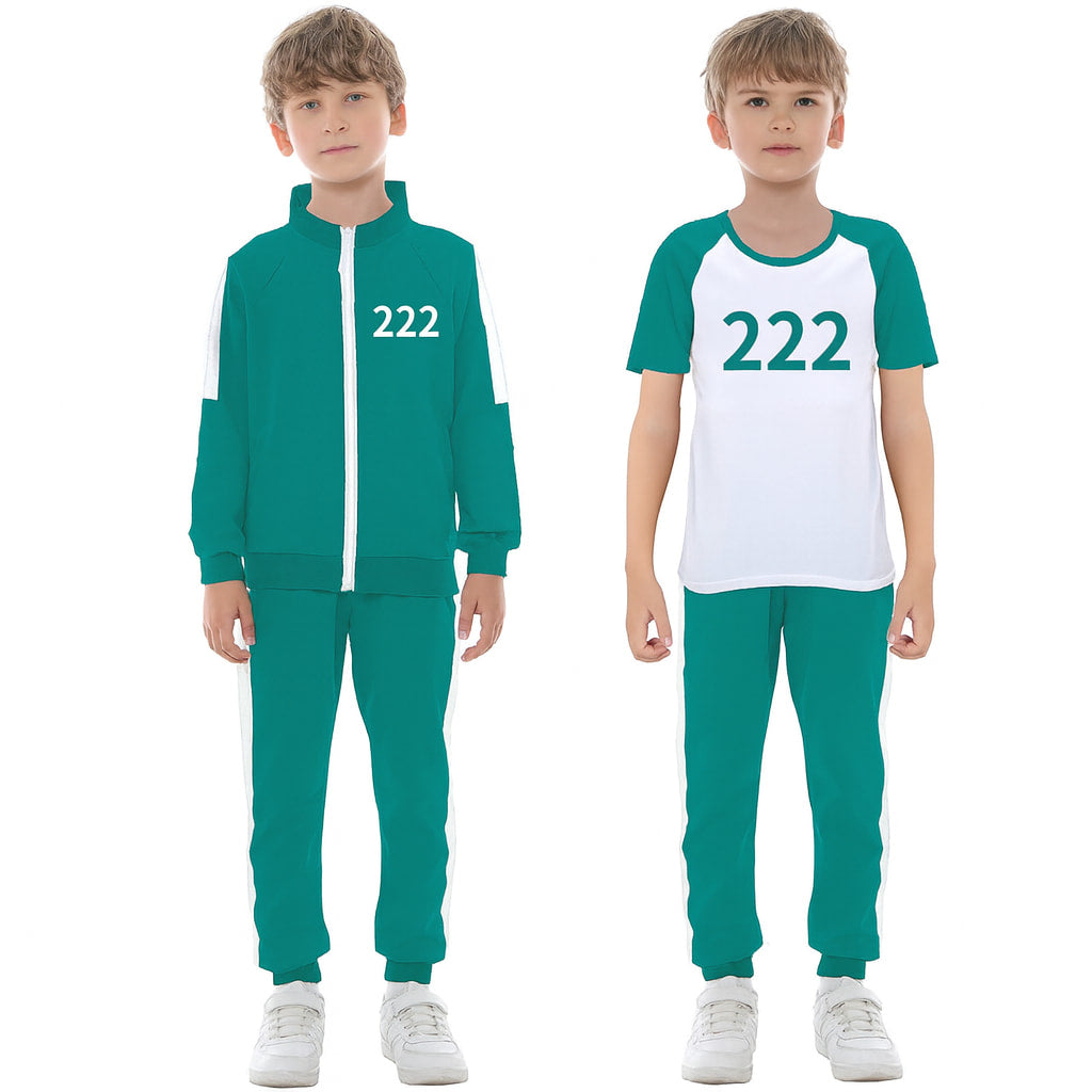 Kinder Halloween Sportanzug Kostüm - Trainingsjacke, T-Shirt und Jogginghose