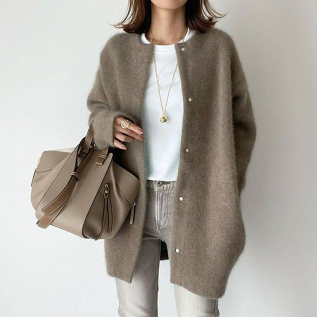Damen Oversized-Strickjacke – Warme Oberbekleidung