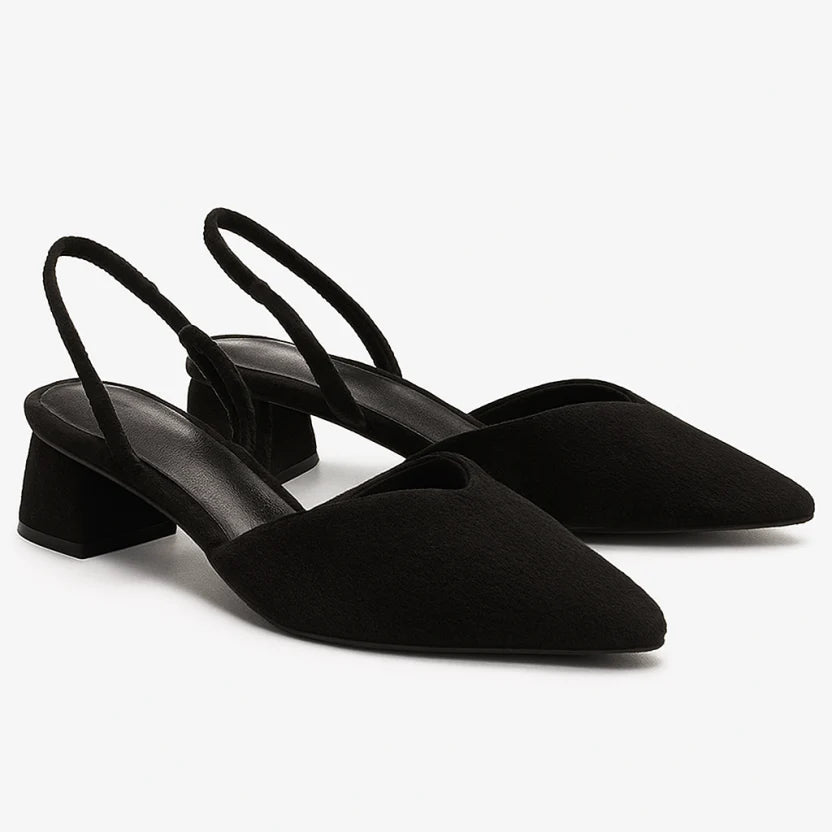 Sandalias Slingback para Mujer - Punta Fina con Tacones de Bloque