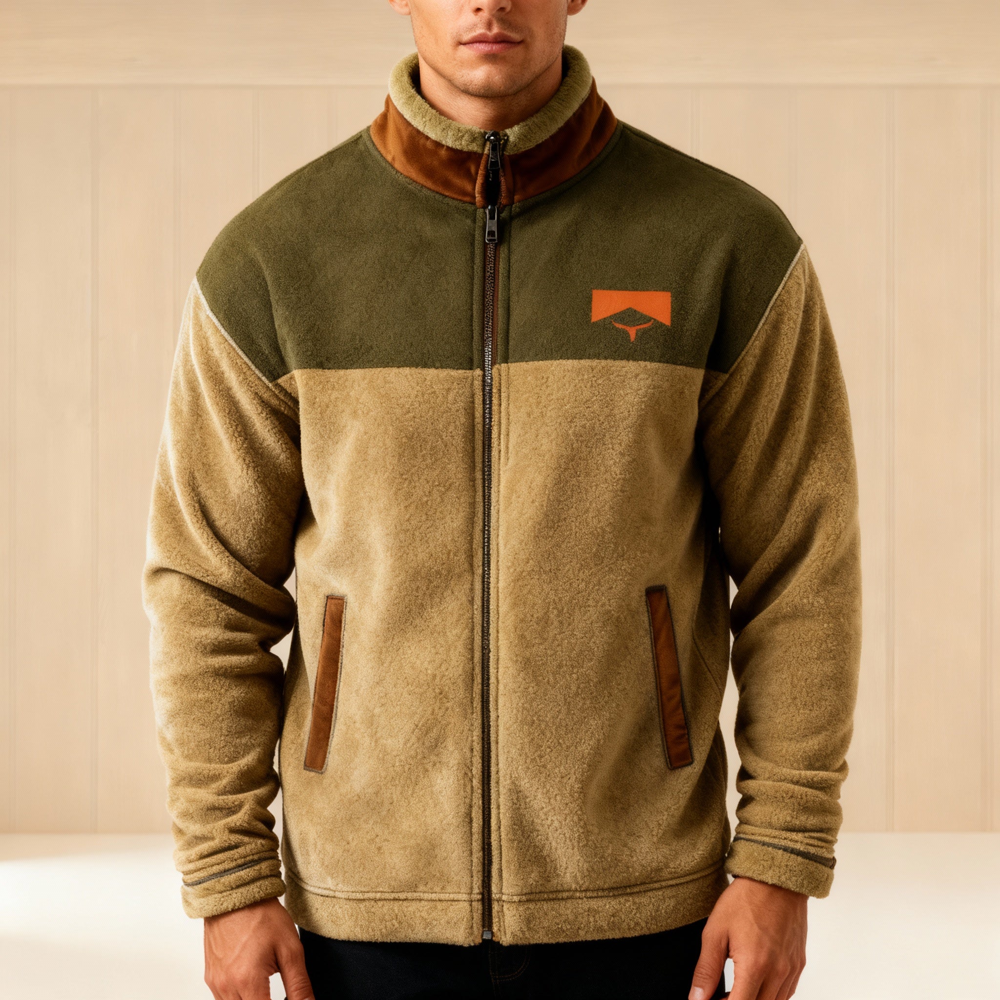 Herren Fleece Jacke - Stehkragen mit Weichem Futter