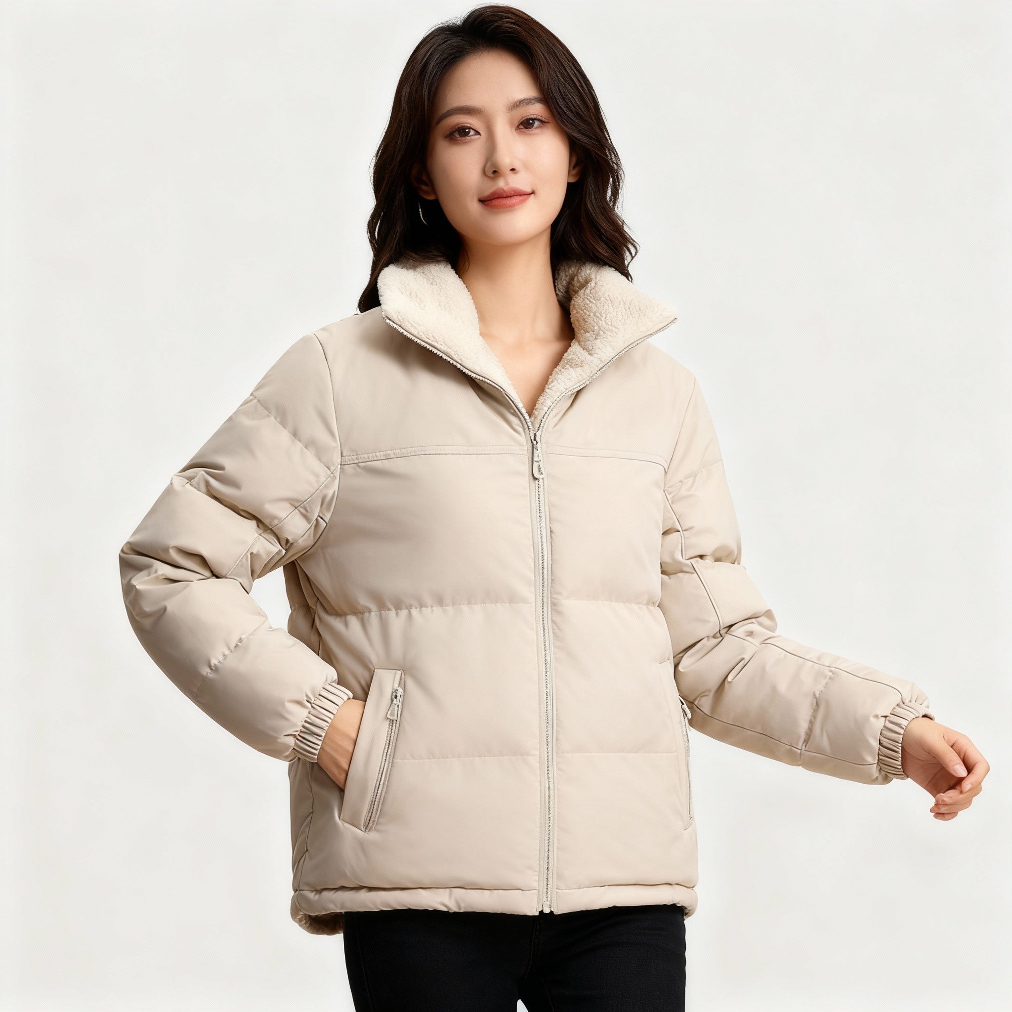 Damen Steppjacke - Weich Gefüttert mit Reißverschlusstaschen