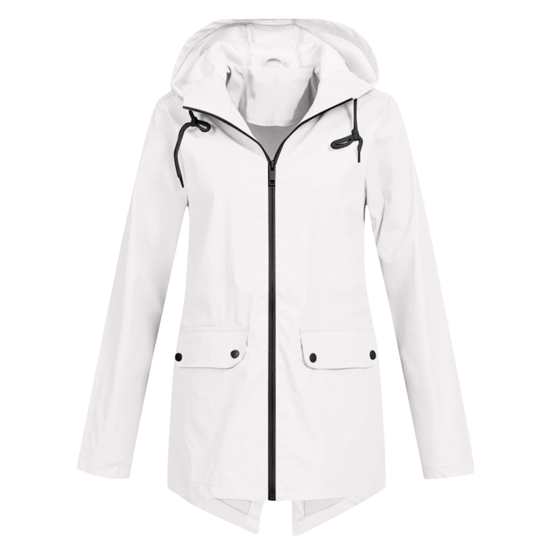 Women's Stylish Waterproof Jacket - Adjustable Hood Function