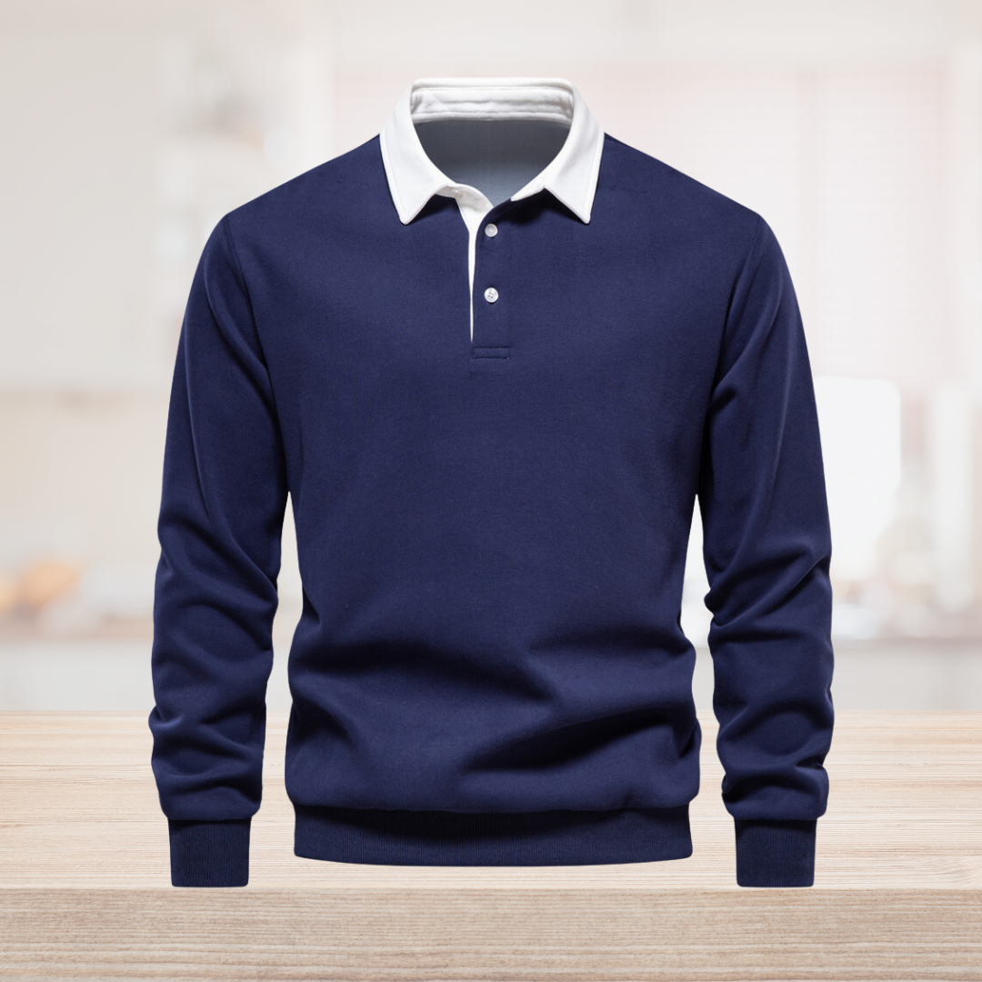Stilvolles langärmliges Poloshirt mit klassischem Kragen für Herren