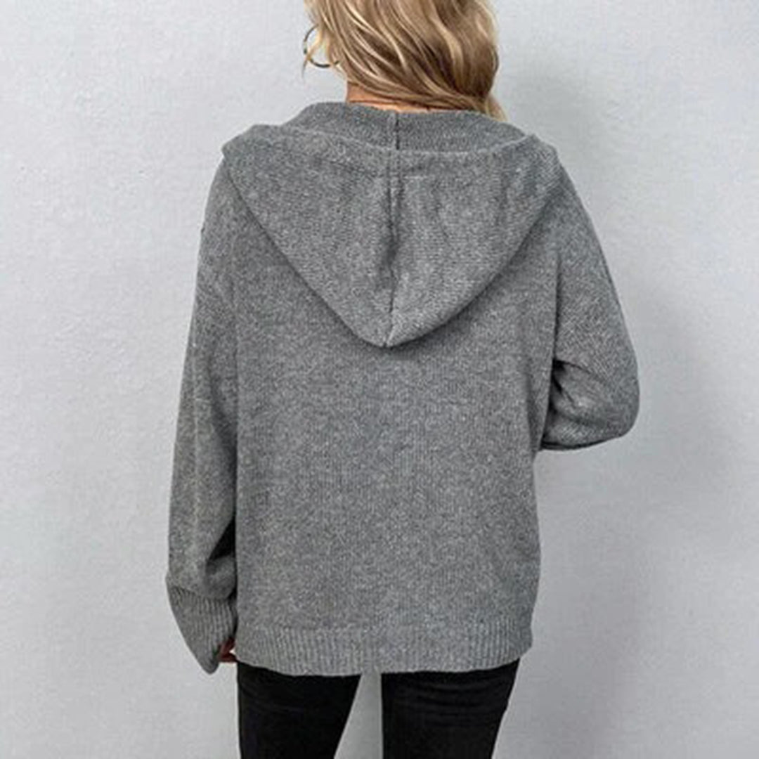 Damen Strickjacke mit Kapuze – Bequem & lockere Passform