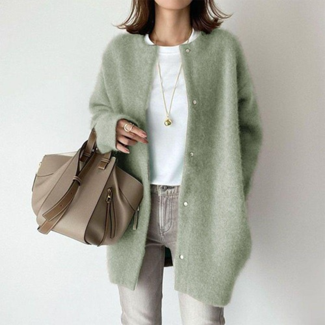 Damen Oversized-Strickjacke – Warme Oberbekleidung