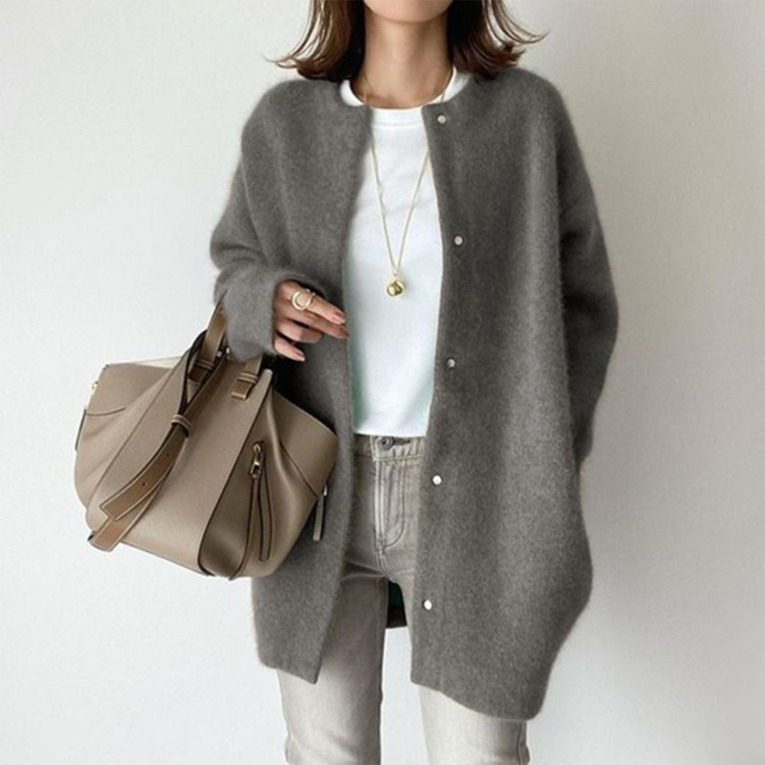 Damen Oversized-Strickjacke – Warme Oberbekleidung