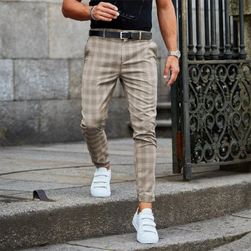Men's Checked Work Pants - Slim Fit Ankle Pants