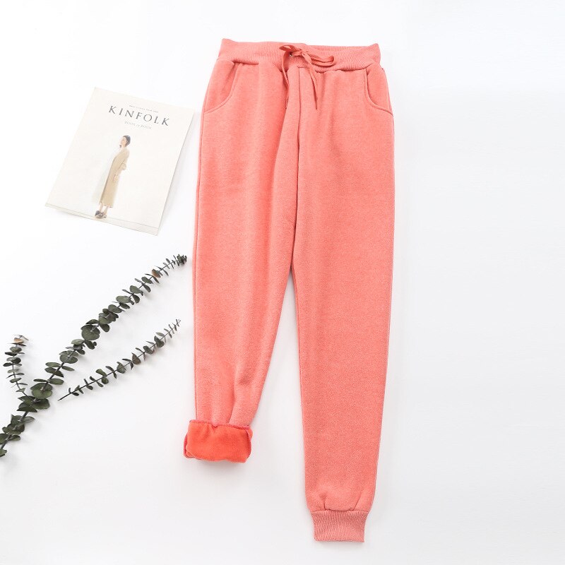 Women's thermal jogging pants - warm lined with drawstring
