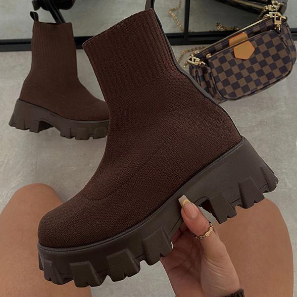 Botines de plataforma para mujer - Ajuste cómodo y elástico