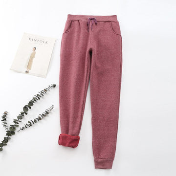 Pantalones de jogging térmicos para mujer - Forro cálido con cordón