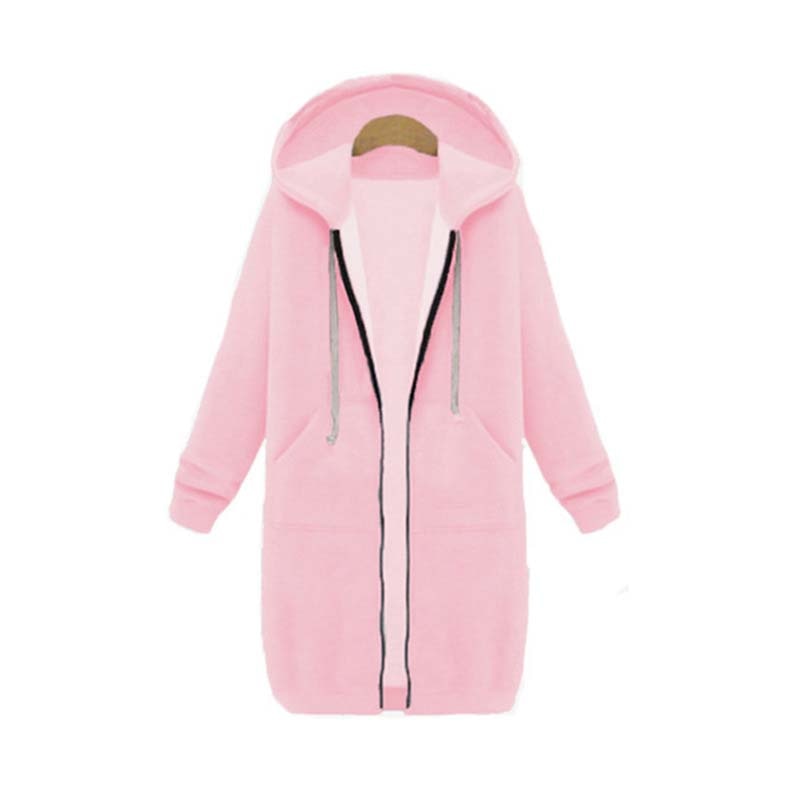 Damen Langer Kapuzenpullover - Mit Reißverschluss