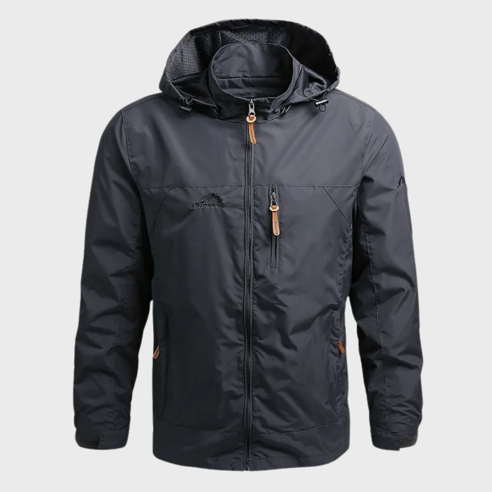 Men's Waterproof Jacket with Hood - Weatherproof Outerwear