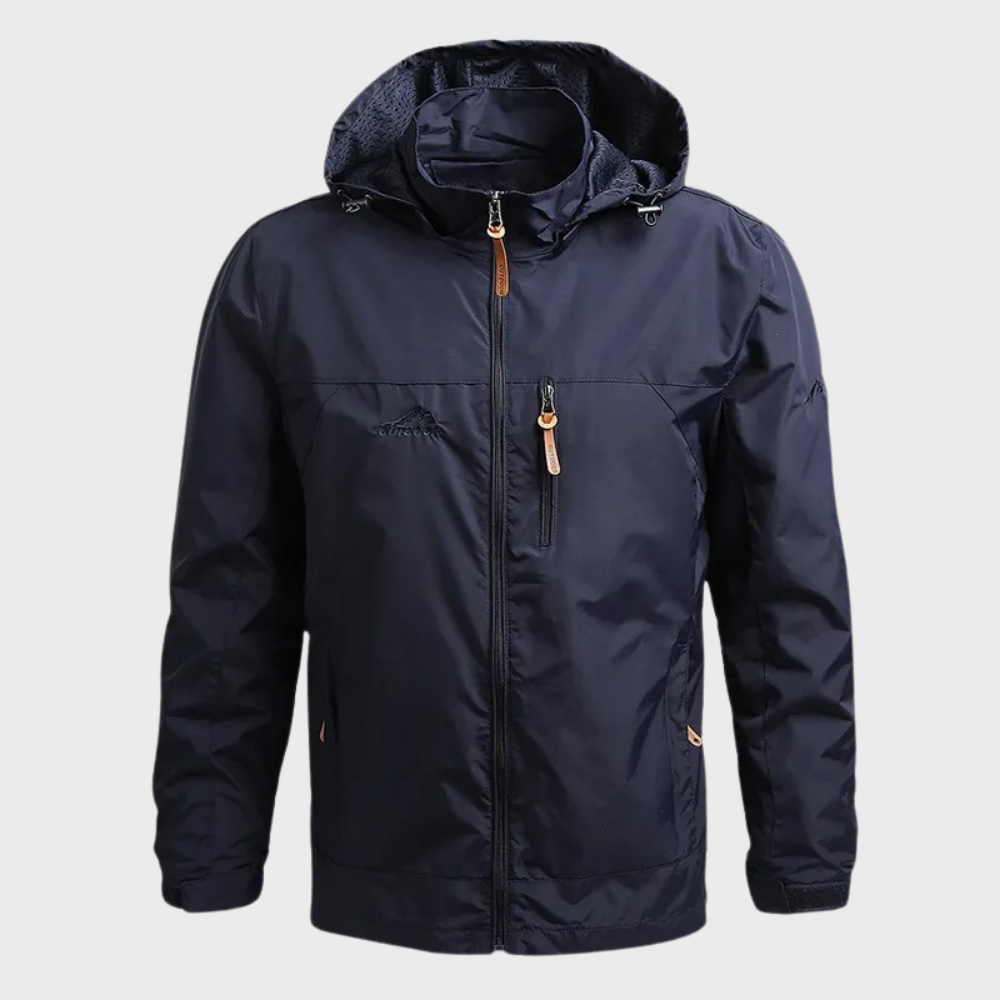 Men's Waterproof Jacket with Hood - Weatherproof Outerwear