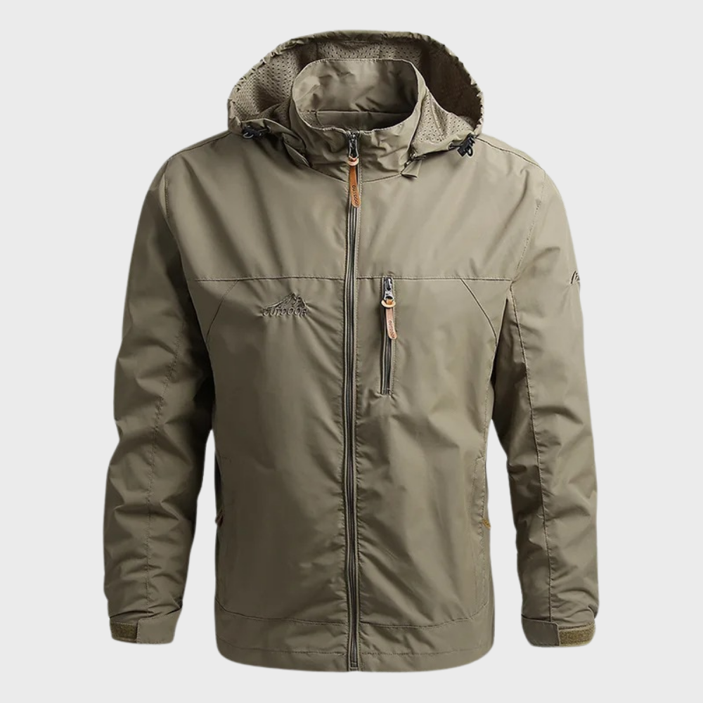 Men's Waterproof Jacket with Hood - Weatherproof Outerwear