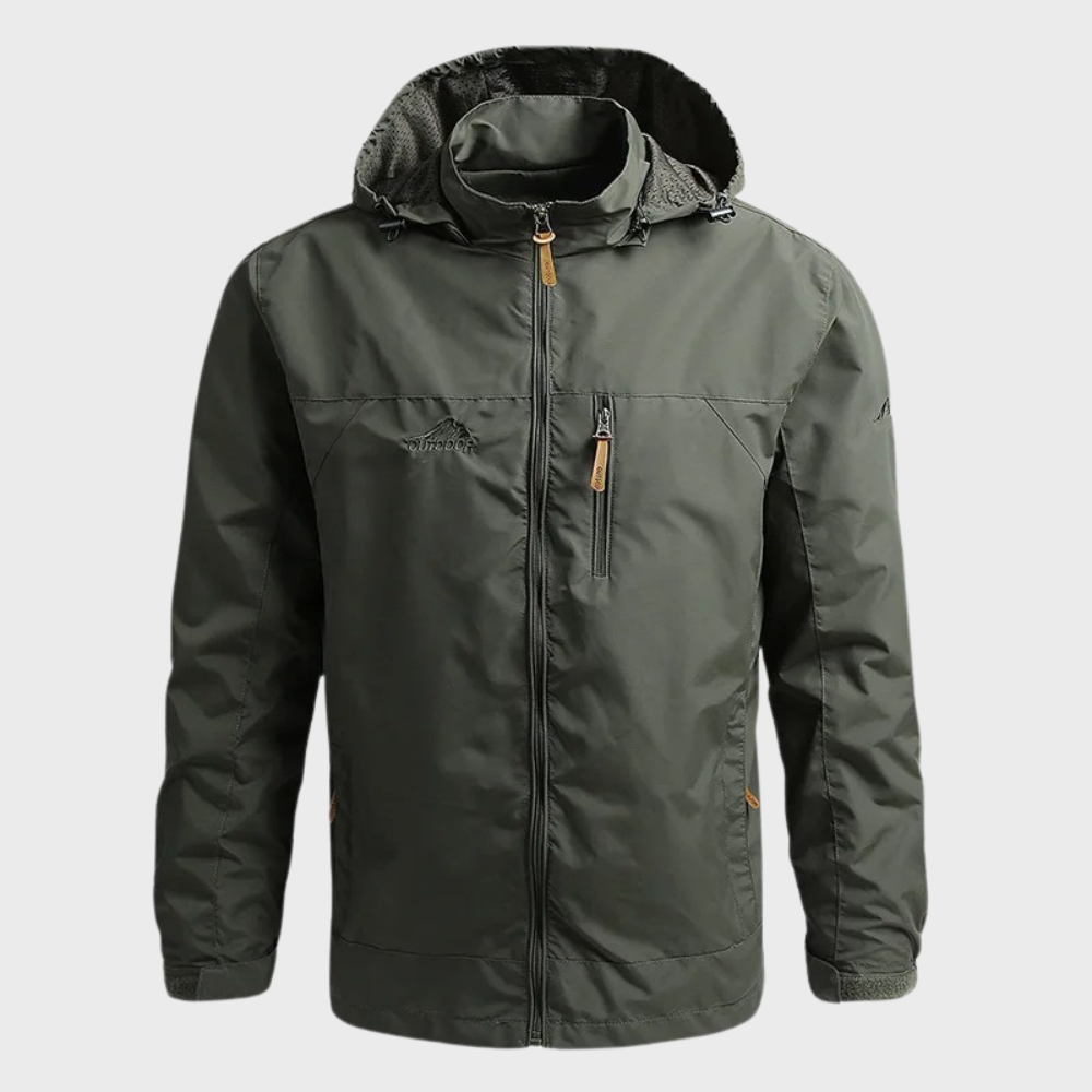 Men's Waterproof Jacket with Hood - Weatherproof Outerwear
