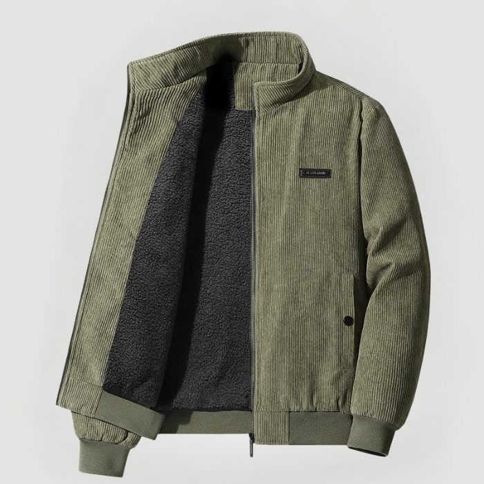 Herren Cord-Winterjacke – Stehkragen mit Taschen