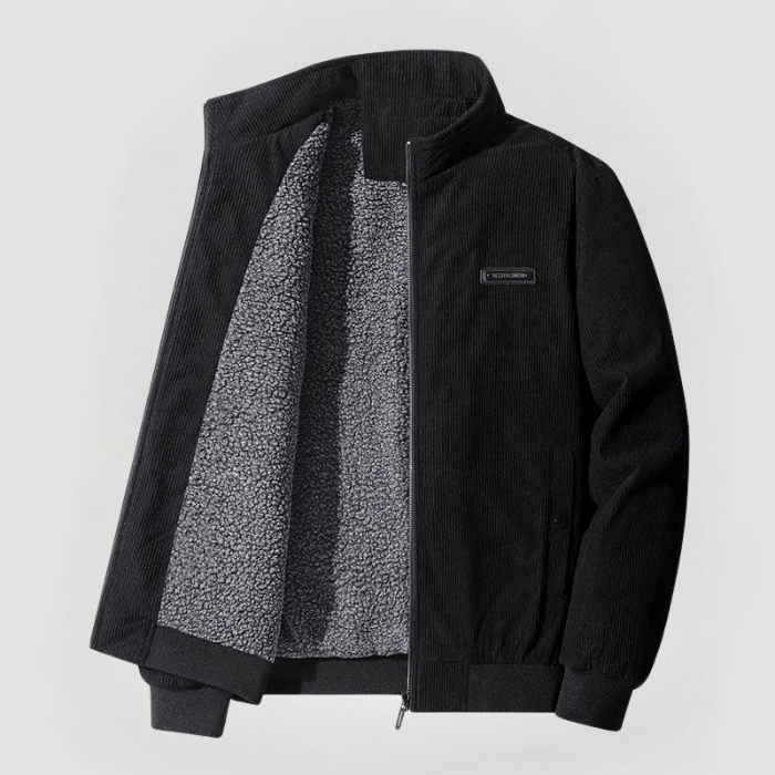 Herren Cord-Winterjacke – Stehkragen mit Taschen